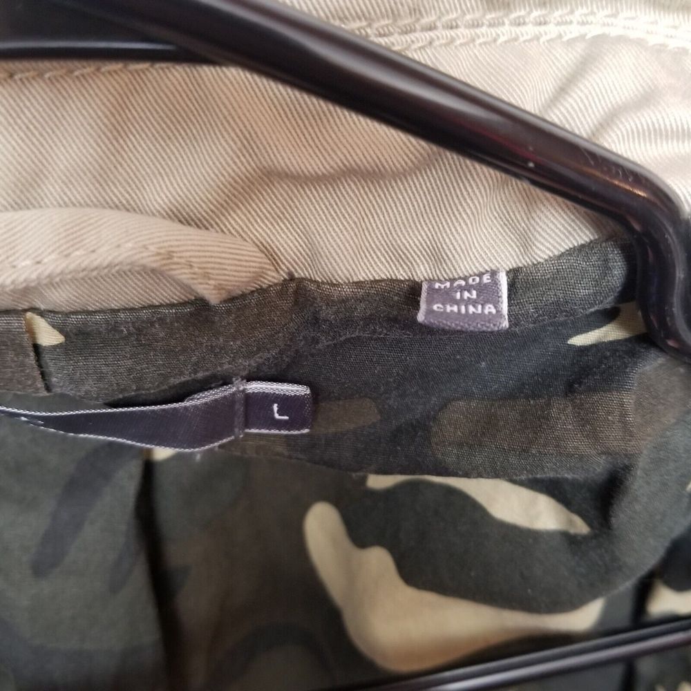 VINCE Women's Utility Cargo Beige Field Camo Lined Jacket Cotton Size Large - Picture 5 of 13